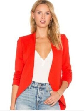 Blaque Label Women's Open Front Red Blazer Jacket Size Small